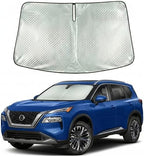 Windshield Sun Shade Custom Fit for 2021-2026 Nissan Rogue, Advanced Diamond-Patterned Heat Shield to Block UV Rays, Foldable Auto Window Visor, Precise Mirror Cutout by Giselia