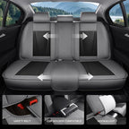 Car Seat Covers Full Set Fit For Hyundai Accent 1999-2022 ,Gray&Black | Premium Faux Leather, Waterproof, Anti-Slip, Airbag Compatible, Breathable, Car Seat Protectors, 2 Rows 5 Seats - Image 5