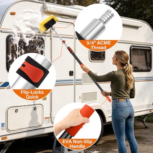 12FT Car Wash Brush with Long Handle,Car Clean Kit with 12in Soft Brush - Image 5