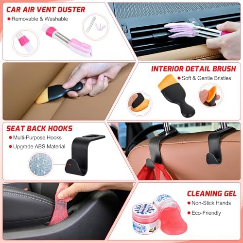 Nilight 52PCS Car Detailing Kit for Interior Exterior Car Care, Red - Image 4