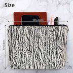 Women Cosmetic Bag Wood, Grunge Grain Wood Branch Cute Makeup Bag For Purse Cosmetic Travel Bag For Toiletries Makeup Storage Bag Flax Skincare Bag Make Up Pouch Bags, White Black - Image 4