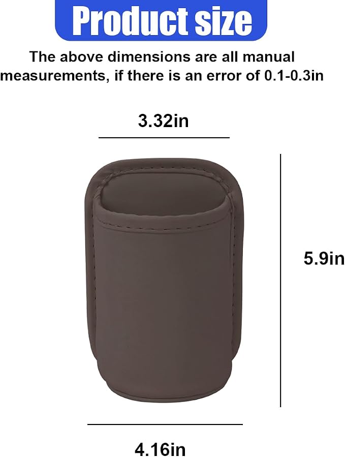 Leather Car Cup Holder, Hanging Automotive Back Seat Bottle Holders, Scratch-Resistant Vehicle Door Drink Holder, Clip-On Auto Organizer Accessories for Soda Cans, Coffee (Brown) - Image 2