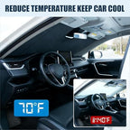 Windshield Sun Shade for Tesla Model 3 2018-2026, Model Y 2020-2026, Foldable 3-Layer High Reflective Silver Sunshade, Blocks UV Rays & Reduces Cabin Heat - Image 2