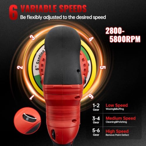Polisher for Car Detailing to 5500Rpm (Red, Upgraded Version) - Image 3
