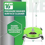 LidoDola 16'' Pressure Washer Surface Cleaner Green, Power Washer Accessory - Image 2