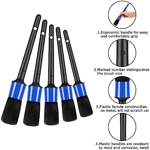 HMPLL 10pcs Detailing Brush Set, Blue - Image 2
