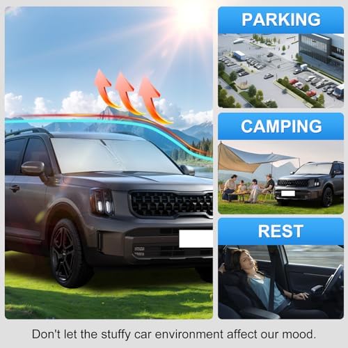 Custom Fit Windshield Sun Shade for Kia Telluride 2020-2026 - Image 6
