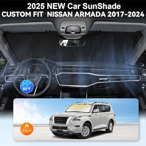Windshield Sunshade for 2017-2024 2025 2026 Nissan Armada Window Shades - Image 4