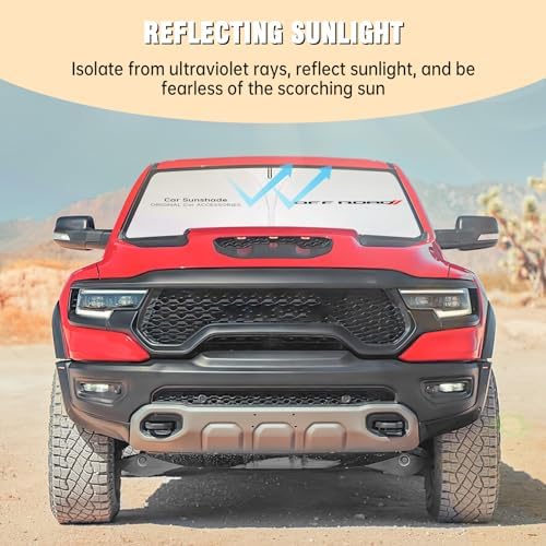 Windshield Sun Shade for Dodge RAM 1500 2010-2026 Sunshade - Image 2