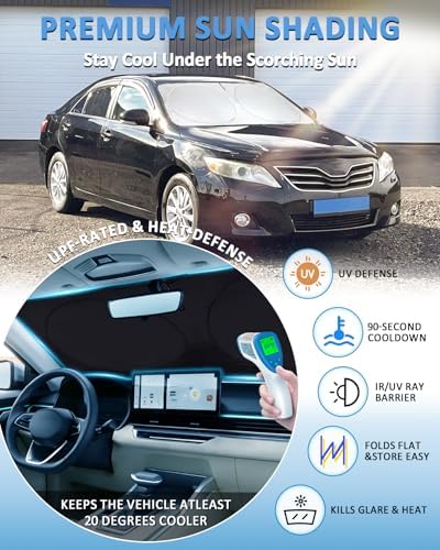 Windshield Sun Shade for 2007-2009 2010 2011 Toyota Camry LE XLE Hybrid SE - Image 2