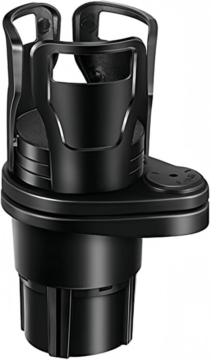 Car Cup Holder Expander, 360° Rotatable Dual Cup Holder Insert, Adjustable 7-16cm Large Drink Holder for Yeti Hydro Flask, Anti-Vibration 2-Tier Vehicle Cup Organizer for Most Car Interior by Unknown