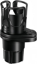 Car Cup Holder Expander, 360° Rotatable Dual Cup Holder Insert, Adjustable 7-16cm Large Drink Holder for Yeti Hydro Flask, Anti-Vibration 2-Tier Vehicle Cup Organizer for Most Car Interior by Unknown