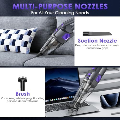 Gxzsk Handheld Vacuum Cordless, 15000PA Hand Vacuum, Car Vacuum Cleaner - Image 3