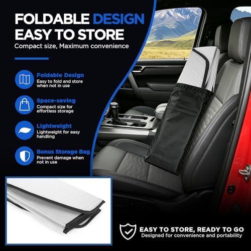 MAIKER OFF ROAD Windshield Sunshade Compatible with Toyota Tacoma 2005-2015 - Image 4