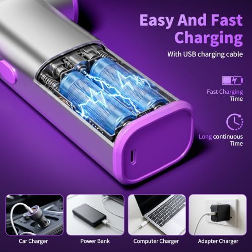 Handheld Cordless Vacuum Cleaner, 8000PA Rechargeable Portable Car Vacuum, Lightweight Dust Buster with LED Light, 3 Filters & 7-in-1 Kit for Car Home Office Pet, Silver - Image 2
