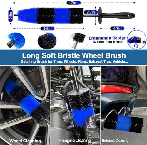 26pcs Car Detailing Brush Set, Car Detailing Kit, Car Detailing Brushes, Car Cleaning Kit, Car Windshield Cleaning Tool, Professional Car Care Kit - Car Wash Brush Kit for Interior Exterior Wheels - Image 2