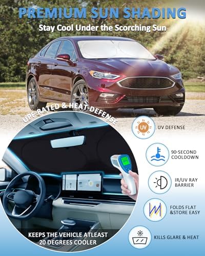 Sunshade for Ford Fusion 2013-2019 2020 2021 Windshield Sun Shade Shield - Image 2