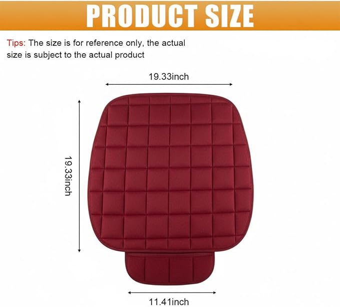 YoRise Car Seat Cushion, Car Driver Seats Protector Cover Red | Soft Plush Auto Seat Pad with Storage Pocket, Car Seat Cover with Non-Slip Rubber Bottom, Winter Vehicle Accessory - Image 2