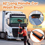 Wontolf 62'' Car Wash Brush with Long Handle, Scratch-Free Soft Bristles Sturdy Car Wash Mop, Complete Cleaning Brush Kit Wash Mitt Towel Windshield Squeegee Wheel Tire Brush for Car Truck RV Orange - Image 3