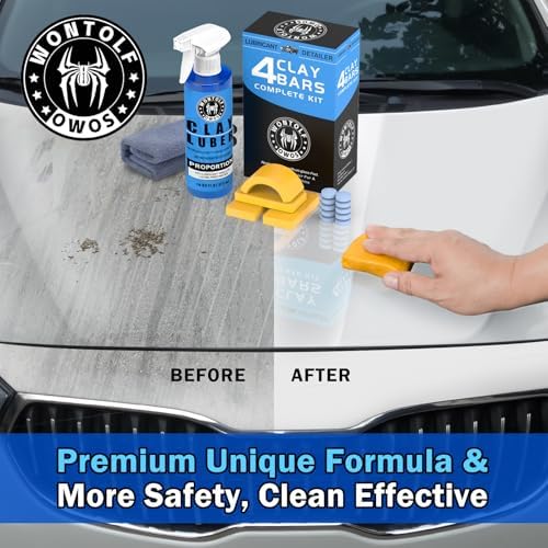 Wontolf Clay Bar Kit, Complete Clay Bars Auto Detailing Clay Luber Lubricant Car Wash Kit, Premium Grade 4 Clay Bars, Lubricant Tablets 20 Pack, Car Detailing Kit for Detailing Cleaning - Image 6
