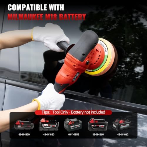 Polisher for Car Detailing to 5500Rpm (Red, Upgraded Version) - Image 2