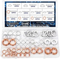 110pcs Oil Drain Plug Crush Washer Gasket Seal Assortment 50pcs Cooper and 60pcs Aluminum Oil Plug Washers-10mm 12mm 14mm 16mm 18mm O-105 by Seamaka