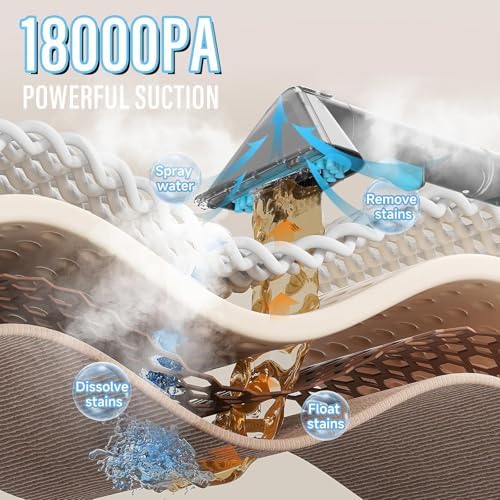 Starrybot Portable Carpet Cleaner with Steam, 18Kpa Spot Cleaner(Gray) - Image 2
