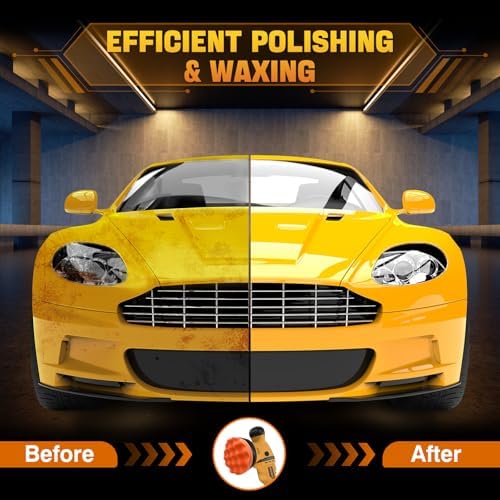 VERVEWAVE Cordless Buffer Polisher Kit for Dewalt 20V Battery (No Battery), 6-Inch Orbital Car Polisher Variable Speed 1800—5500 RPM, 17PCS Polishing Accessories, for Car Polishing/Waxing (Tool Only) - Image 6