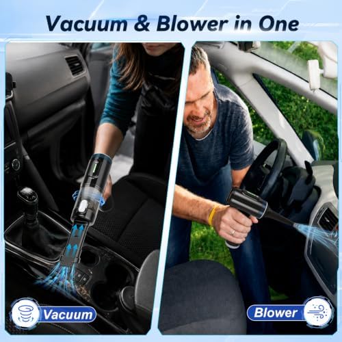 Handheld Car Vacuum Cordless, Foldable 20000Pa Portable Vacuum Cleaner with with Vacuum & Blower, Rechargeable with LED Display, USB-C Charging, Washable HEPA Filter for Car, Truck, SUV & Home - Image 4