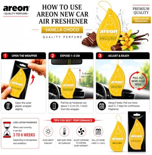 AREON MON Vanilla Choco Scent Hanging Car Air Freshener Pack of 12 - Image 4
