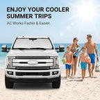 Windshield Sun Shade for Ford Super Duty F250 F350 2017-2025 Sunshade Front Window Shade Custom Fit F250 F350 Accessories Sun Visor Foldable Shade Blocks UV Rays Accessories - Image 4