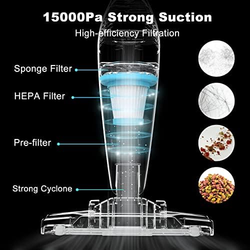 Intercleaner Corded Vacuum Cleaner, 15KPa Powerful Suction with 400W Motor, 12 in 1 Lightweight Bagless Stick Vac with Handheld, Ultra Quiet, for Hardwood Floor Carpet Car Pet Hair - Image 2