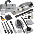 THINKWORK Car Cleaning Kit, Car Vacuum Kit, Gray Car Interior Detailing Kit with 8000PA High Power Vacuum, Including 7Pcs Detailing Brush Set and Bag by THINKWORK