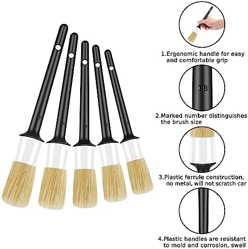 HMPLL 10pcs Detailing Brush Set, White - Image 2