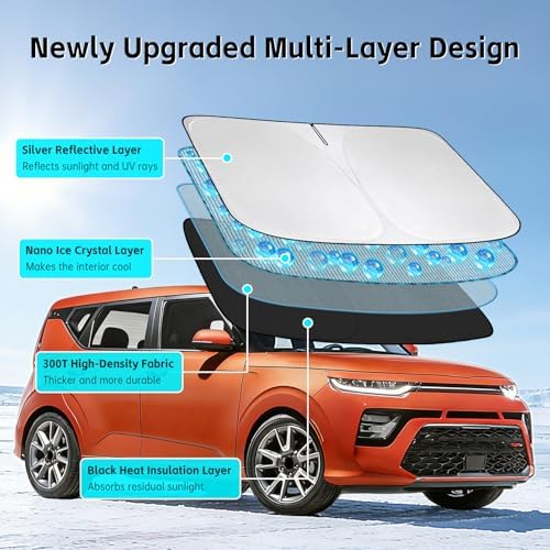 Windshield Sun Shade for Kia Soul 2010-2026 Sunshade - Image 3