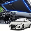 for Nissan Sentra Windshield Sun Shade 2014-2019 - Front Window Shade Custom Fit Sentra Accessories Sun Visor Foldable Shade Blocks UV Rays Summer Must Have Car Accessories by AuyNeas