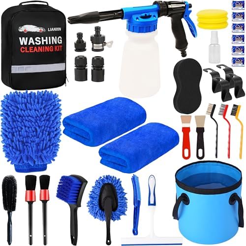 Car Wash Kit with Foam Gun, Bucket and Cleaning Tool, Car Washing Kit by LIANXIN