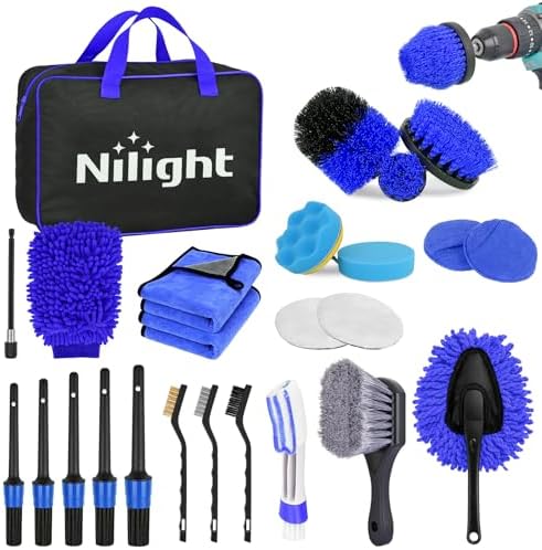Nilight 27PCS Car Detailing Kit for Interior Exterior Car Care, Blue by Nilight