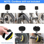 43Pcs Car Wash Detailing Kit Cleaning Kits with Foam Gun Sprayer Long Handle Mop Car Vacuum Drill Brush Large Wash Mitt Towels Complete Interior Exterior Car Washing Supply Set Blue - Image 5