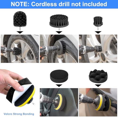 43Pcs Car Wash Detailing Kit Cleaning Kits with Foam Gun Sprayer Long Handle Mop Car Vacuum Drill Brush Large Wash Mitt Towels Complete Interior Exterior Car Washing Supply Set Blue - Image 5