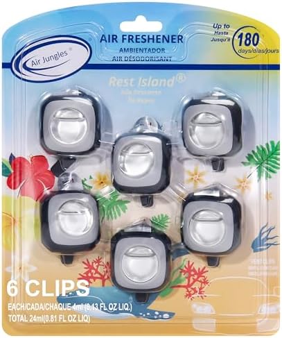 Air Jungles Rest Island Scent Car Air Freshener Vent Clip 6 Ct by AirJungles