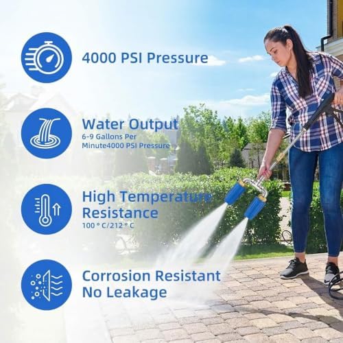 Dual Turbo Nozzle for Pressure Washer, 4000 PSI 1/4" Quick Connect (Blue) - Image 4