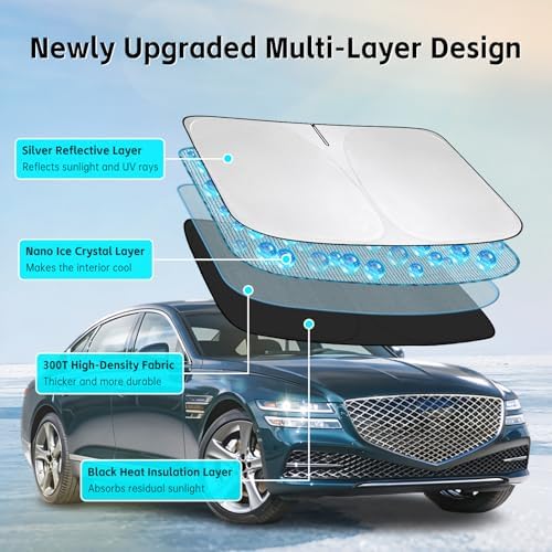 Windshield Sun Shade for Genesis G80 2017-2020 Sunshade - Image 3