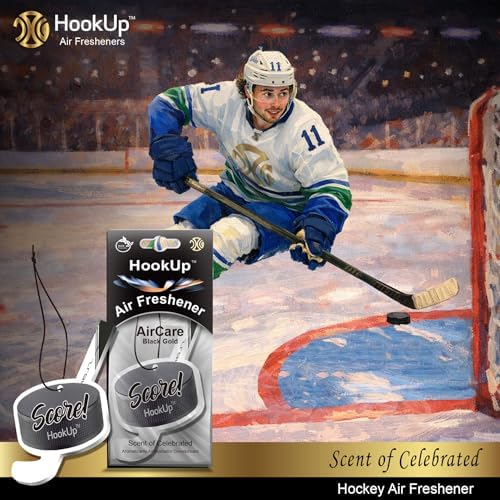 Hockey Car Air Freshener by HookUp - 2 Pack - Black Gold Scent (Extra Strong) | Unique Hockey Gift for Players, Coach, Fans | Hanging Car Accessory with Long Lasting Fresheners Smell - Image 3
