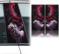 1Pair Car Center Pillar Stickers, Anti-Scratch Vinyl B-Pillar Protectors, HD Printed Smoke Pattern Symmetrical PET Waterproof Decals, Auto Center Column Decor, DIY Car Doors Pillar Decal (Purple) by XhuangTech