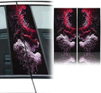 1Pair Car Center Pillar Stickers, Anti-Scratch Vinyl B-Pillar Protectors, HD Printed Smoke Pattern Symmetrical PET Waterproof Decals, Auto Center Column Decor, DIY Car Doors Pillar Decal (Purple) by XhuangTech