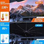 Bestview Windshield Sun Shade Umbrella for 2012-2017 Toyota Camry,Custom Fit Front Window Sunshade Sun Visor Blocks UV Rays & Keeps Your Vehicle Cool, 360° Rotation Bendable Shaft - Image 3