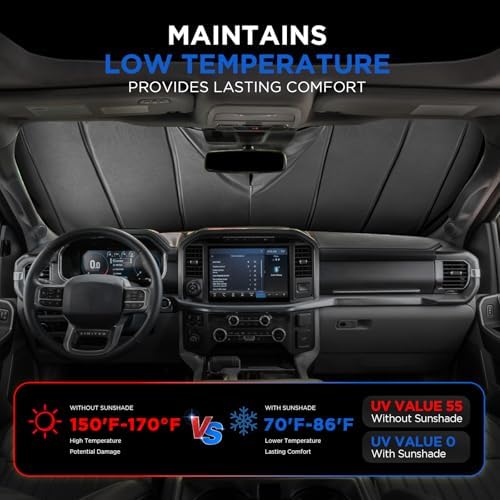 MAIKER OFF ROAD Windshield Sun Shade Compatible with Ford F150 2021-2025 - Image 6