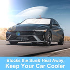 TINGLU Sun Shade for Hyundai Elantra 2021-2024 2025 2026 Accessories Windshield Sun Shade Window Shade UV Rays Protection Sun Visor Cover with Steering Wheel Sunshade Storage Bag - Image 5
