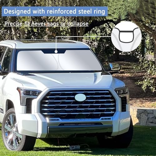 Windshield Sun Shade for Toyota Tundra 2022-2026 Foldable - Image 6